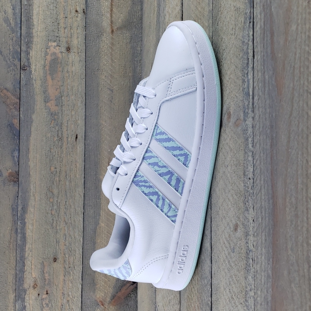 adidas Grand Court Women's Shoes Sneakers White Halo Mint - Picture 2 of 9